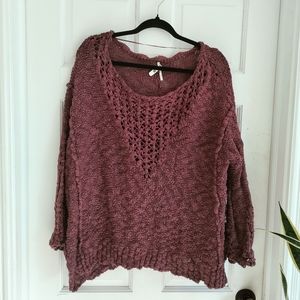 NWOT Free people dusty purple/ plum knit sweater